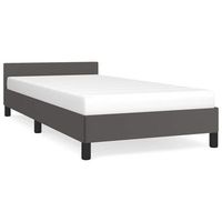 estructura de cama con cabecero sin colchon gris 90x200 cm vidaxl