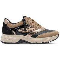 tamaris zapatillas deportiva 83705 piel-licra beig-negra para mujer