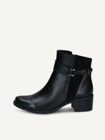 caprice bootie black made of leather and synthetic with block heel size 36
