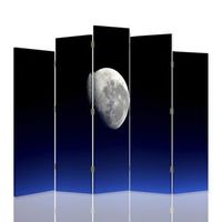 biombo full moon - separador de ambientes cm 180x180 5 paneles
