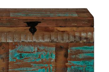 Baúl fabricado a mano en madera reciclada multicolor