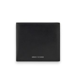 A|X Armani Exchange para hombre. XM000167AF22541UC001 Cartera de piel lisa con ranuras y monedero con solapa negro (OSFA), Casual, Clásico