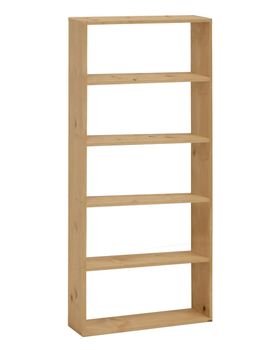 Estantería de madera maciza con 4 estantes tono medio 80,2x179,6cm