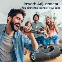 altavoz bluetooth portatil zealot-p1 para karaoke con ipx5 a prueba de agua asa comoda iluminacion controlable 40w para exteriores