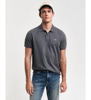 Gant para hombre. 2210 Polo de piqué Regular Fit Shield gris (XXL), Casual, Algodón, Manga corta