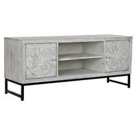 mueble tv mango metal 130x40x55 mandala blanco