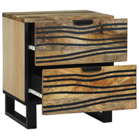mesita de noche  mesilla de noche  cabinete de noche 40x335x46 cm de madera maciza de mango y madera ingenierizada cfw20824