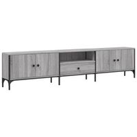 mueble de tv cajon madera ingenieria gris sonoma 200x25x44 cm vidaxl