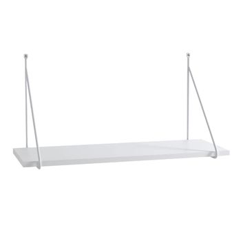 Estante de pared efecto madera blanca cm. Al.30 x l.60 x p.22