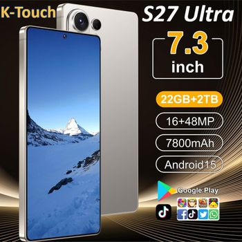 Teléfono Móvil K-Touch S27 Ultra, Smartphone 7.3HD Económico, 4G 5G, Doble Tarjeta SIM, Doble Modo de Espera, 7800mAh, Android 15, WIFI, GPS, Versión Global