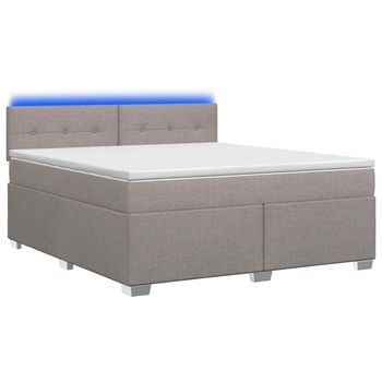 Cama Tapizada 200x144x88 Cm Tejido - Taupe