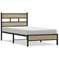 cama individual  cama de adulto  estructura de cama sin colchon madera roble sonoma 90x200 cm