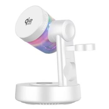 Z6 25W Cargador Inalámbrico Magnético 4 en 1 Soporte de Carga Rápida Inalámbrica Altavoz RGB Incorporado para Smartphone