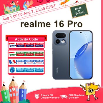 Teléfono Inteligente Realme 16 Pro 5G Edición Europea, Mediatek Dimensity 7300 Max, Cámara de 200MP, Batería de 6500mAh, Pantalla AMOLED de 6.78 Pulgadas y 144Hz