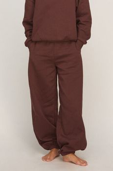 Hunkemöller Pantalón Jogger de Felpa Afelpada Marrón