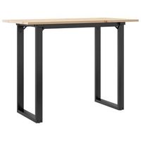 mesa de comedor marco o madera maciza pino y acero 100x50x75cm vidaxl