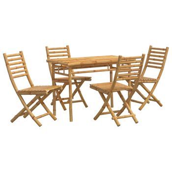 Juego De Comedor De Jardín 5 Piezas Bambú