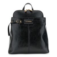 mochila efecto piel brillante con bolsillo delantero y trasero black taglia unica
