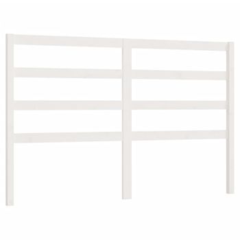 Cabecero Cama Mueble De Dormitorio De Cama Madera Maciza De Pino 126 X 4 X 100 Cm Blanco M02_0005216