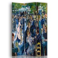 legendarte - biombo baile en el moulin de la galette - pierre auguste renoir - separador de ambientes para interiores cm 110x150 3 paneles