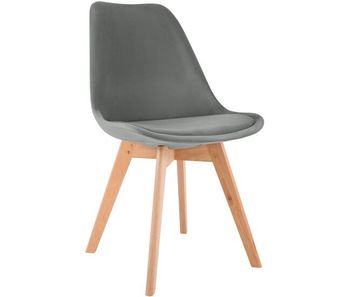Silla de comedor linares elegante y cómoda para tu hogar terciopelo gris 50x49x83 cm