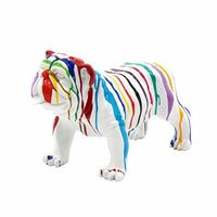 figura decorativa bulldog tamano m kuateh thor de poliresina 61x32x38 cm multicolor