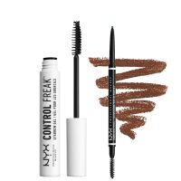 nyx professional makeup tame and define brow duo varios tonos - chocolate