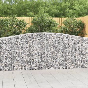 Cesta Gaviones | Gavión Para Piedras | Gavión Decorativo Forma Arco Hierro Galvanizado 400x30x100/120 Cm Cfw731844