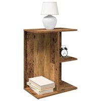 mesitas de noche 2 uds - mueble para dormitorio - madera de ingenieria - madera envejecida 465x29x61cm