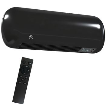 HOMCOM Calefactor Eléctrico de Pared 2000W con 3 Modos Pantalla LED Termostato Temporizador y Oscilación Negro   Aosom España