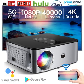 Proyector LED 4K HORLAT de 2000 Lúmenes Ansi con Google TV, Android 14, Full HD 1080P, Enfoque Automático, Keystone, WiFi 5G, Portátil
