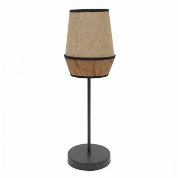 Sobremesa alto campana 1xe27 saco/marron 74x25x25 cm