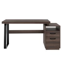 moderno escritorio de estilo minimalista tablero de mdf con tubo de acero diseno de almacenamiento multifuncional 161x54x763 cm marron