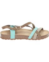 sandalias de piel the happy monk pompeya-002 camel y azul 38