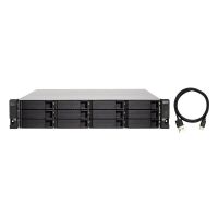 caja rack 2u qnap tl-r1200c-rp acero negrogris 12 bahias sata usb-c hot swap y raid