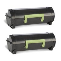 compatible multipack lexmark ms610de printer toner cartridges 2 pack -50f2h0e