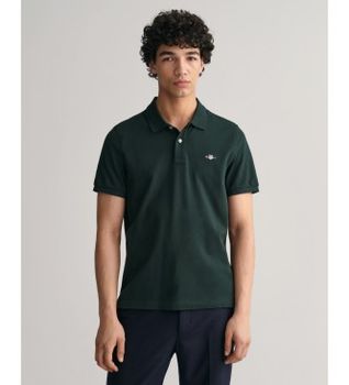 Gant para hombre. 2210 Polo de piqué Regular Fit Shield verde (M), Casual, Algodón, Clásico, Manga corta