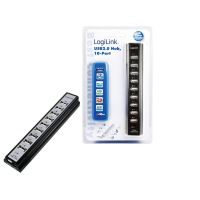 hub logilink 10 puertos 480 mbits modelo ua0096 negro certificado rohs ce fcc