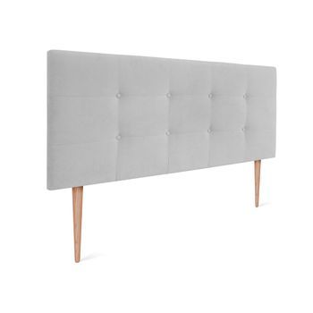 Cabecero De Tela Aqualine Capitoné 150x115cm Con Patas Camas 150 - Gris Perla