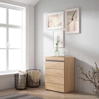 Cómoda efecto madera roble 57x35x75cm