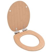 asiento inodoro wc con tapa de cierre suave mdf diseno bambu vidaxl