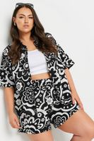 limited collection camisa blanca y negra floral con lino mujer curvy y tallas grandes limited collection