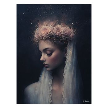 Cuadro mujer con flores alu dibond 60x80