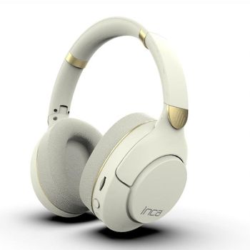 Auriculares INCA IBK-503B inalámbricos Bluetooth para llamadas y música con micrófono blanco