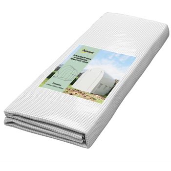 Outsunny Lona de Repuesto para Invernadero Túnel 6 m², lona PE Anti-UV impermeable 6 ventanas + Puerta Enrollable con cremallera Blanco