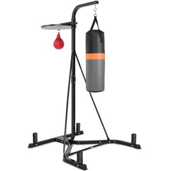 Costway Soporte Resistente para Saco Pesado con Saco Ajustable y de Velocidad Estructura Metal De Pie para Entrenamientos Gimnasio Fuerza