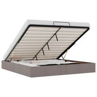 cama matrimonial  cama para adultos  estructura cama otomana sin colchon tela gris pardo 180x200 cm