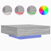 mesa de centro de salon de diseno moderno con luces led 100 x 100 x 31 cm madera de ingenieria gris dec037688