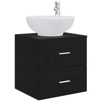 Vanidad Con Lavabo De Pared Roble Negro 49,5 X 44,5 X 66,5 Cm Vidaxl