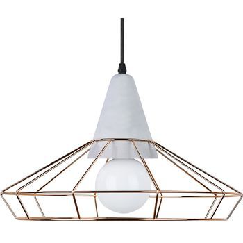 Lámpara De Techo Diseño Retro - Lámpara Colgante Metal Y Hormigón - Giotto  Dorado